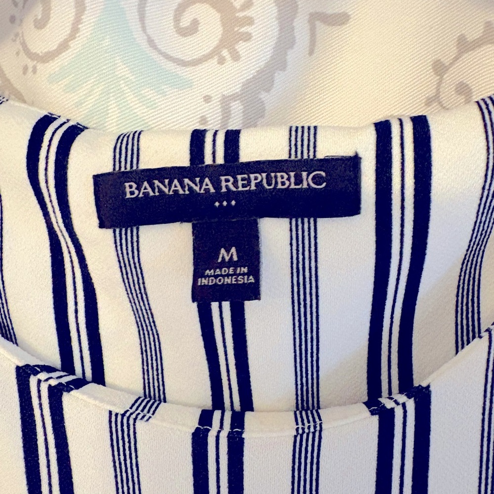 Banana Republic Navy and White Striped Dress